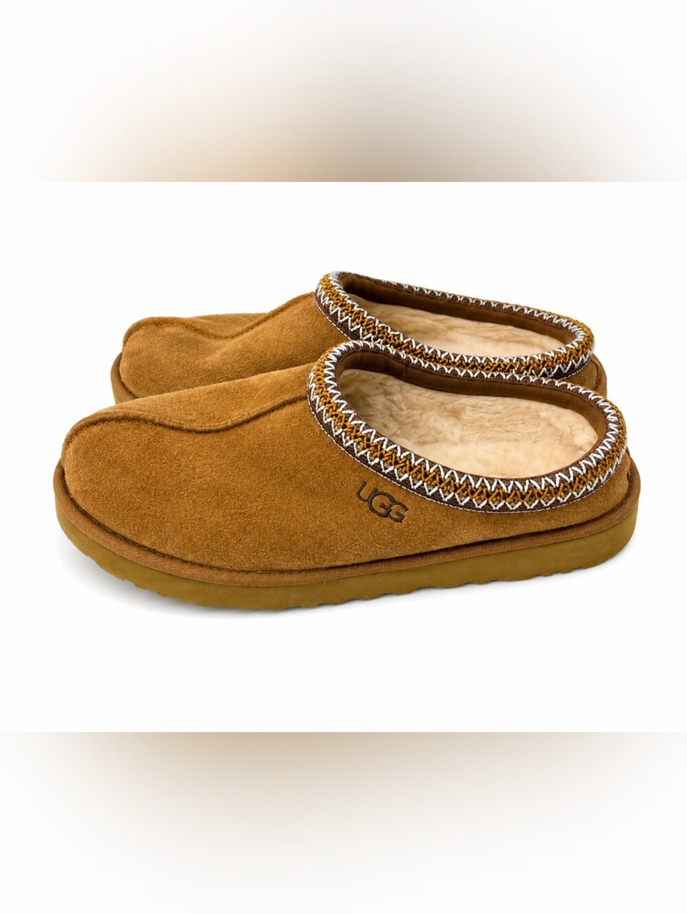 UGG Australia Women’s Size 10 Brown Suede Shearling Lined Slip On Clog Slippers